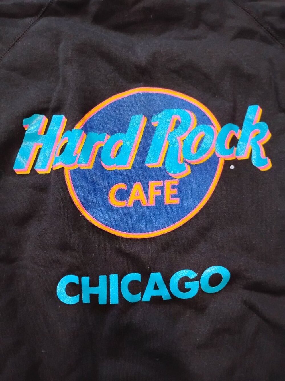 Deadstock Vintage Hard Rock Cafe Chicago Neon Crewneck Sweatshirt